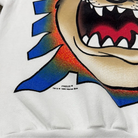 Vintage 90s Freeze Taz Looney Tunes Sweatshirt L USA - Picture 4 of 9